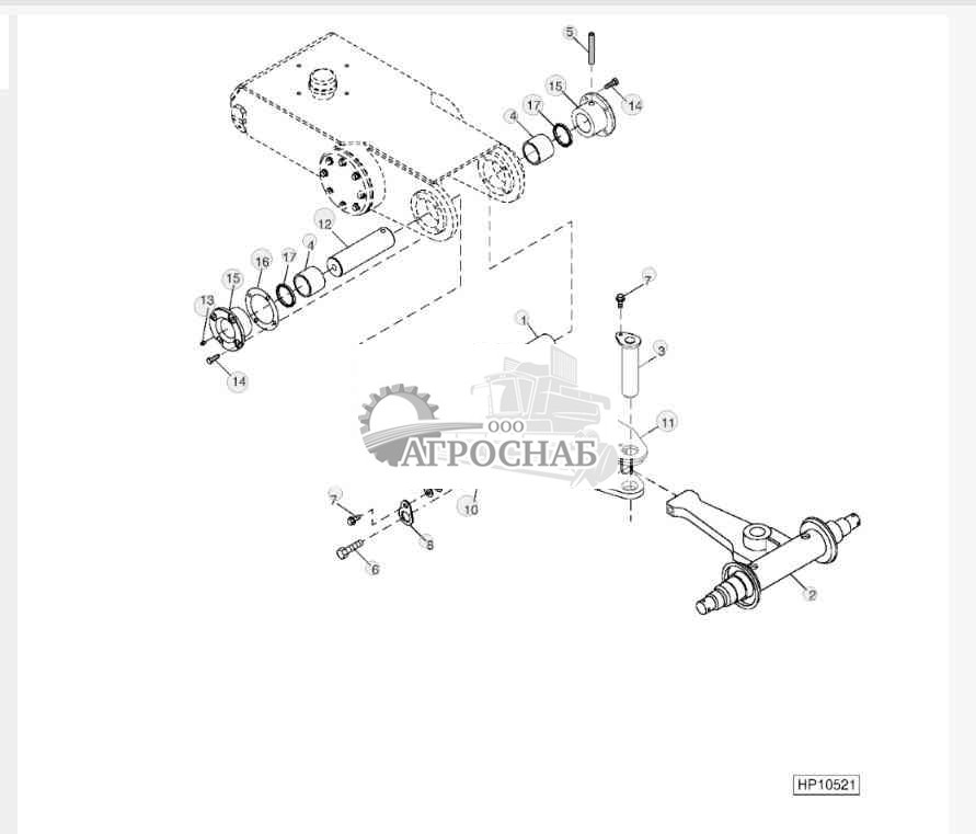 FRONT ARM AND ADJUSTABLE IDLER ASSEMBLY 